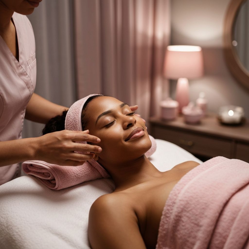 Luxury beauty treatment with Afro-Caribbean model